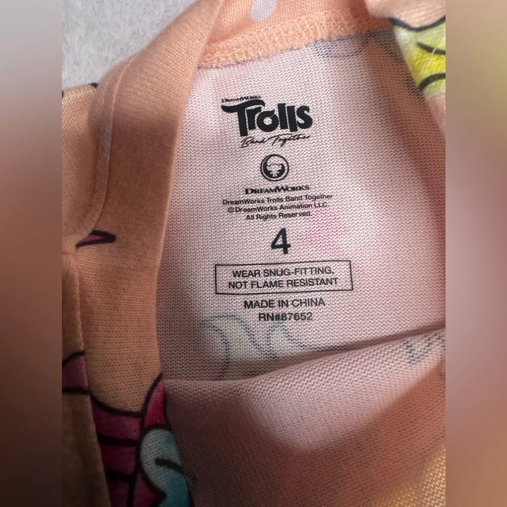 Girls Dreamworks Trolls The Movie 3 Piece Pajama Set  Sleepwear Size 4T